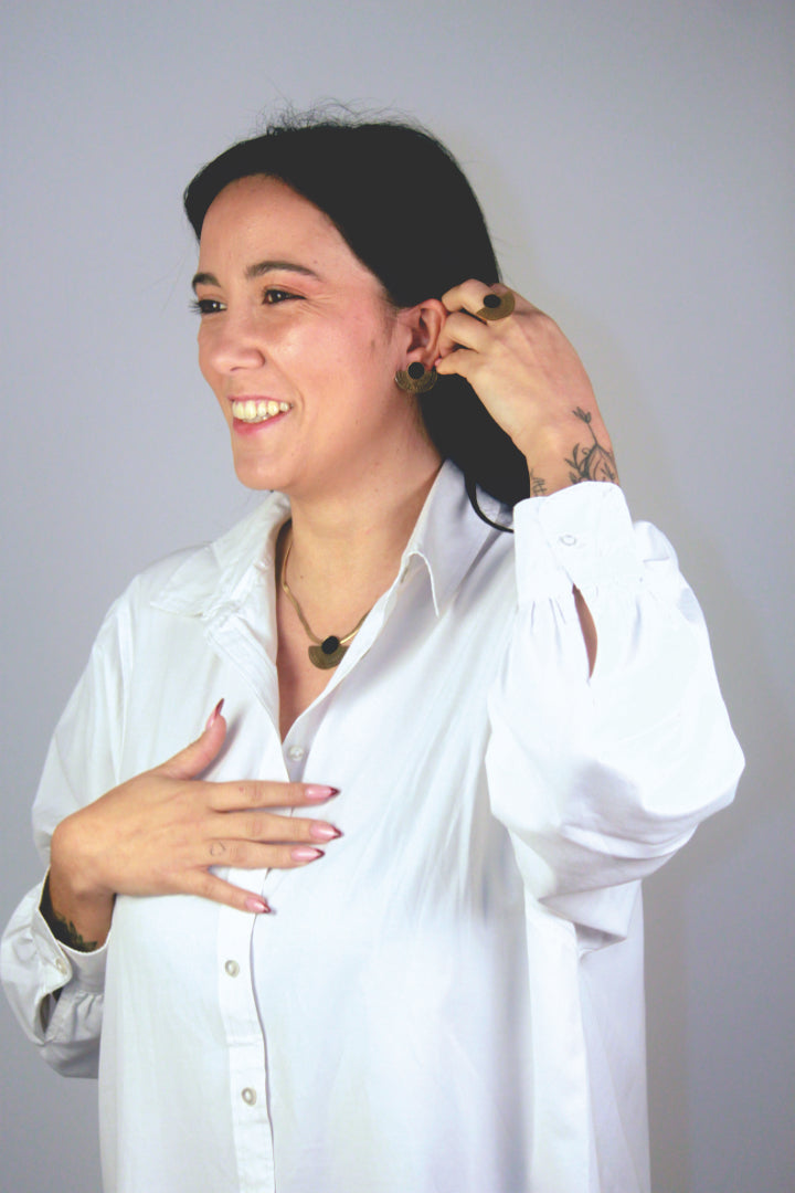BOLDNESS Gold & black earrings